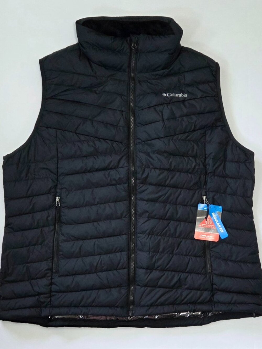Columbia White Out 1.0 Omni-Heat Black Puffer Vest Women’s XXL NWT
